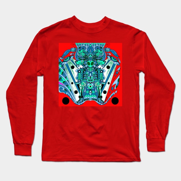 litmus mayan ancient astronaut ecopop Long Sleeve T-Shirt by jorge_lebeau